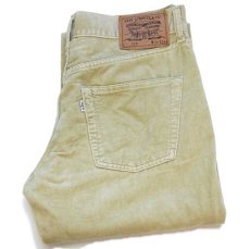 画像1: 90s イタリア製 Levi'sリーバイス 525 ストレッチ フレア ベロアパンツ 薄黄緑 w30 L34★ユーロ ブーツカット (1)