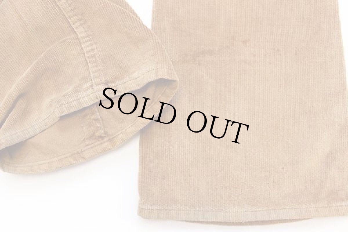 画像9: 70s USA製 Leeリー Leens フレア ベロアパンツ 黄土色 w34 (9)