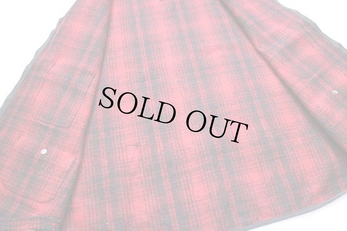 画像6: Woolrichウールリッチ オンブレチェック ウールベスト 赤×黒 XL (6)