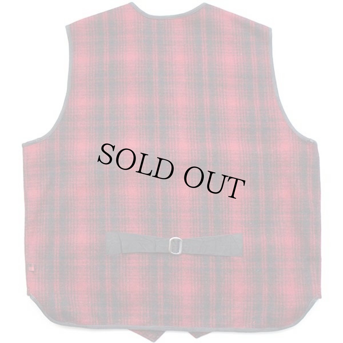 画像2: Woolrichウールリッチ オンブレチェック ウールベスト 赤×黒 XL (2)