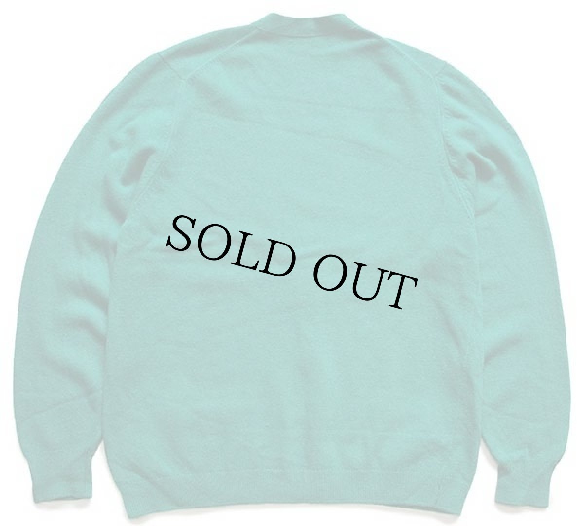 画像2: 90s スコットランド製 Faconnable 無地 ジーロン ラムウールニット カーディガン グリーン 48 (2)