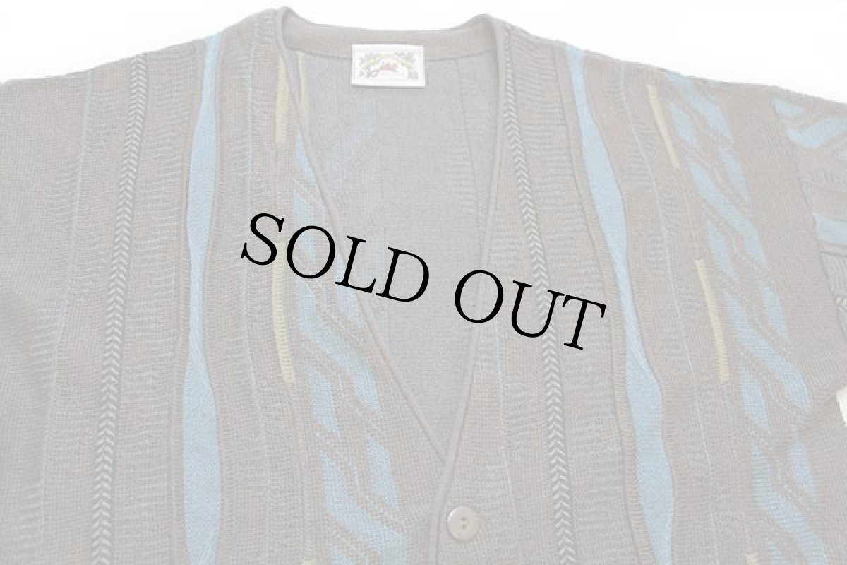 画像3: 90s jac 3D 立体編み ウール×アクリルニット カーディガン 50 (3)