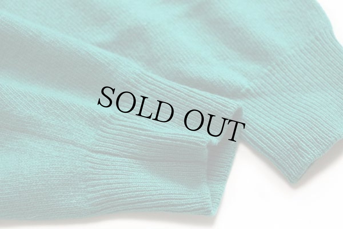 画像6: 90s スコットランド製 Faconnable 無地 ジーロン ラムウールニット カーディガン グリーン 48 (6)