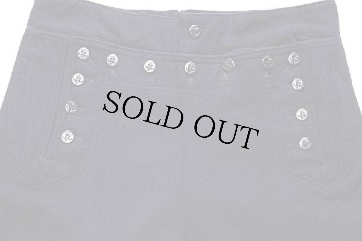 画像4: 70s 米軍 U.S.NAVY メルトン ウール セーラーパンツ 濃紺 32R (4)