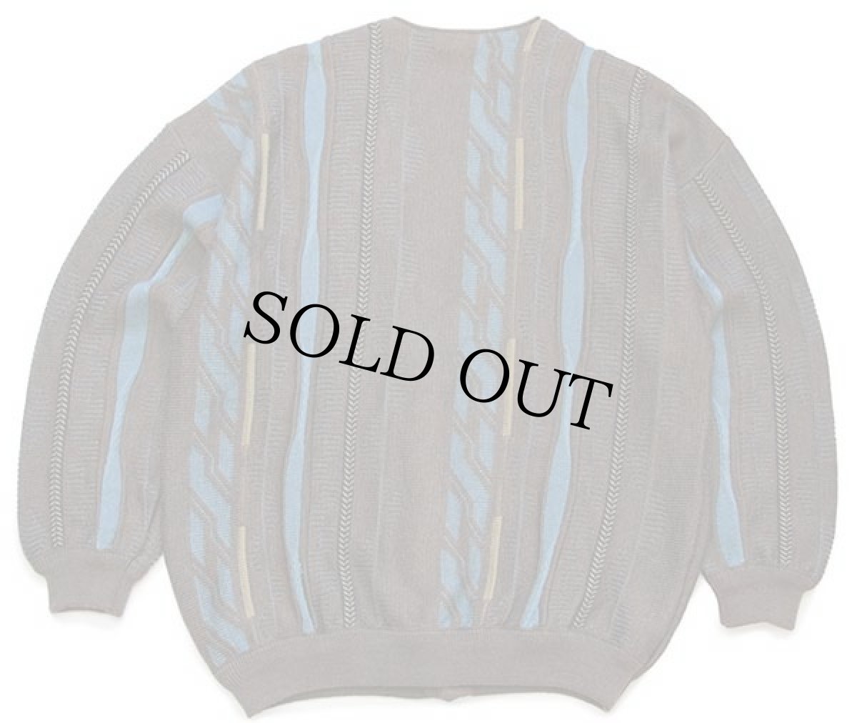 画像2: 90s jac 3D 立体編み ウール×アクリルニット カーディガン 50 (2)