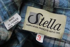 画像4: 80s フランス製 Stella タータンチェック マチ付き コットン フランネル グランパシャツ 3 (4)