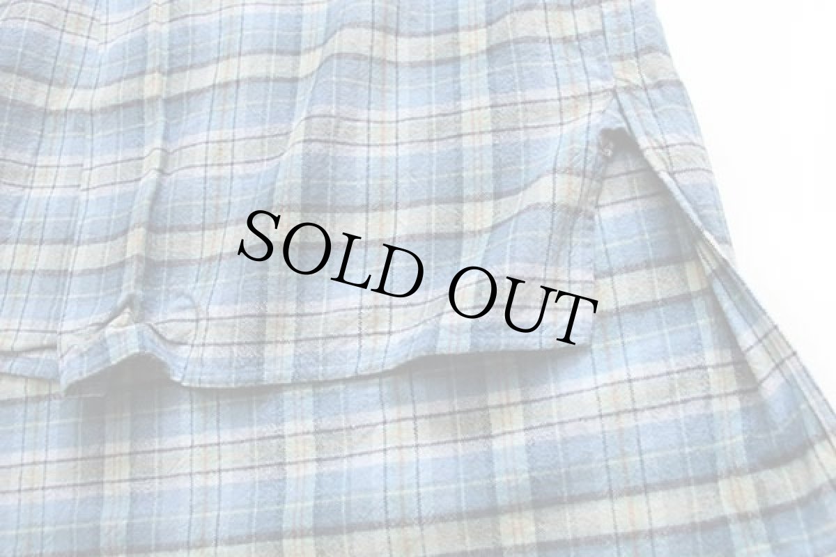 画像5: 80s フランス製 Stella タータンチェック マチ付き コットン フランネル グランパシャツ 3 (5)