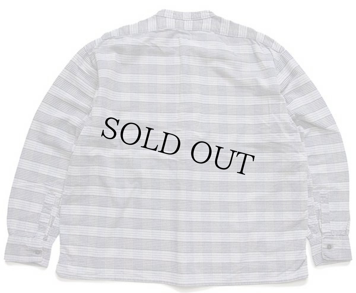 画像2: 60s フランス製 La Forestiere チェック マチ付き バンドカラー フランネル グランパシャツ カスタム (2)