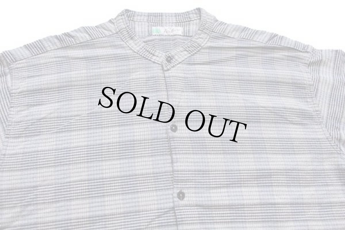 画像3: 60s フランス製 La Forestiere チェック マチ付き バンドカラー フランネル グランパシャツ カスタム (3)