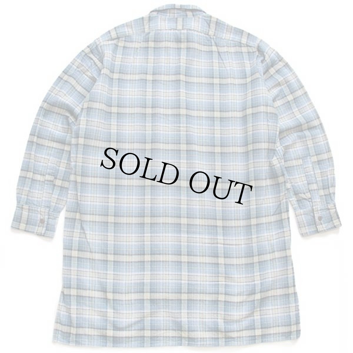 画像2: 80s フランス製 Stella タータンチェック マチ付き コットン フランネル グランパシャツ 3 (2)