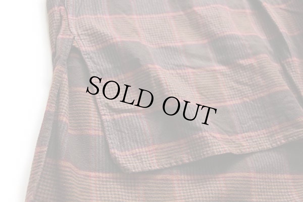 画像5: 80s フランス製 UNKNOWN チェック マチ付き フランネル グランパシャツ 5 (5)