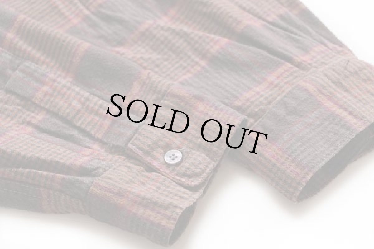 画像6: 80s フランス製 UNKNOWN チェック マチ付き フランネル グランパシャツ 5 (6)