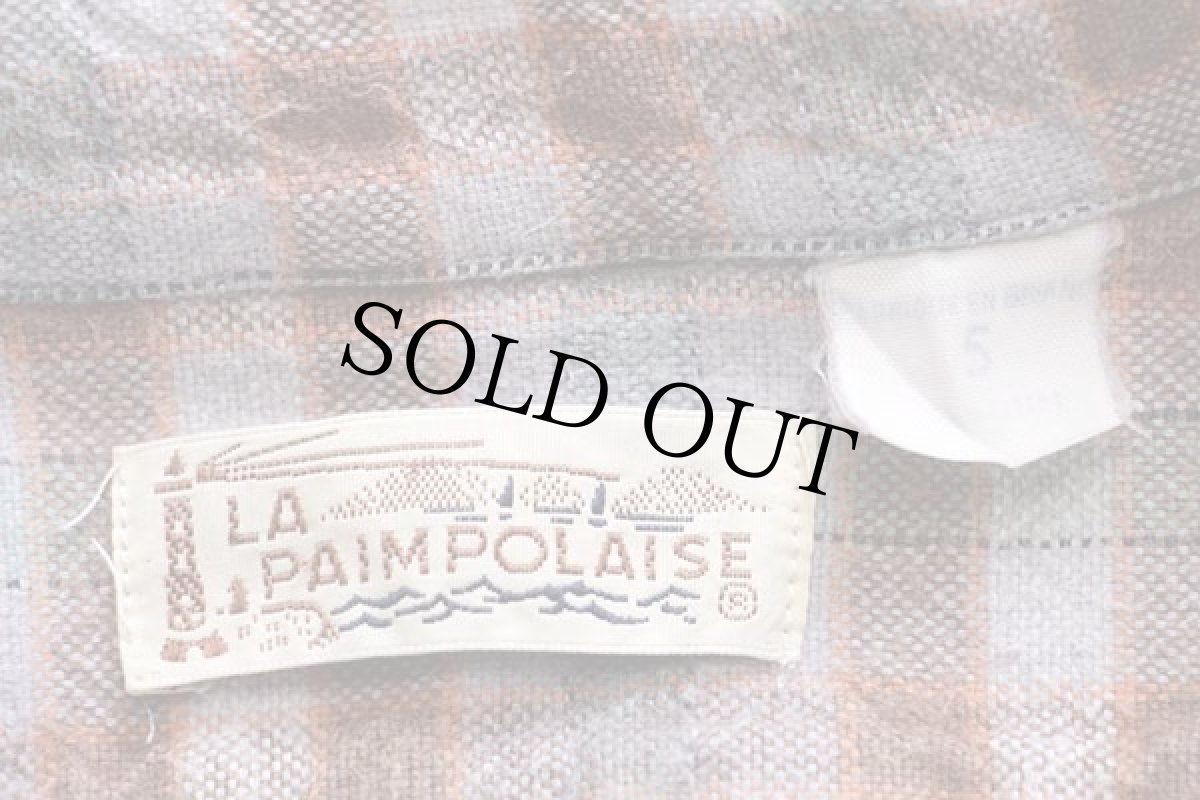 画像4: 70s フランス製 LA PAIMPOLAISE チェック コットン フランネル グランパシャツ 5 (4)