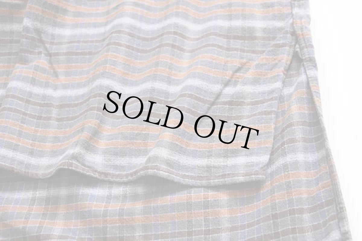 画像5: 70s フランス製 LE LABOUREUR チェック マチ付き コットン フランネル グランパシャツ 3 (5)