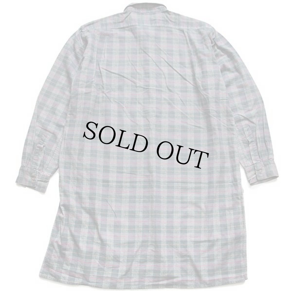 画像2: 60s フランス製 La Forestiere チェック マチ付き コットン フランネル グランパシャツ (2)