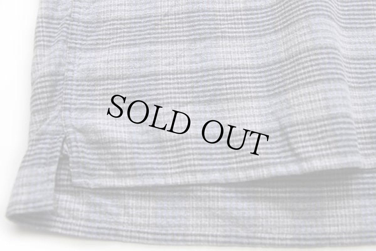 画像5: 60s フランス製 La Forestiere チェック マチ付き バンドカラー フランネル グランパシャツ カスタム (5)