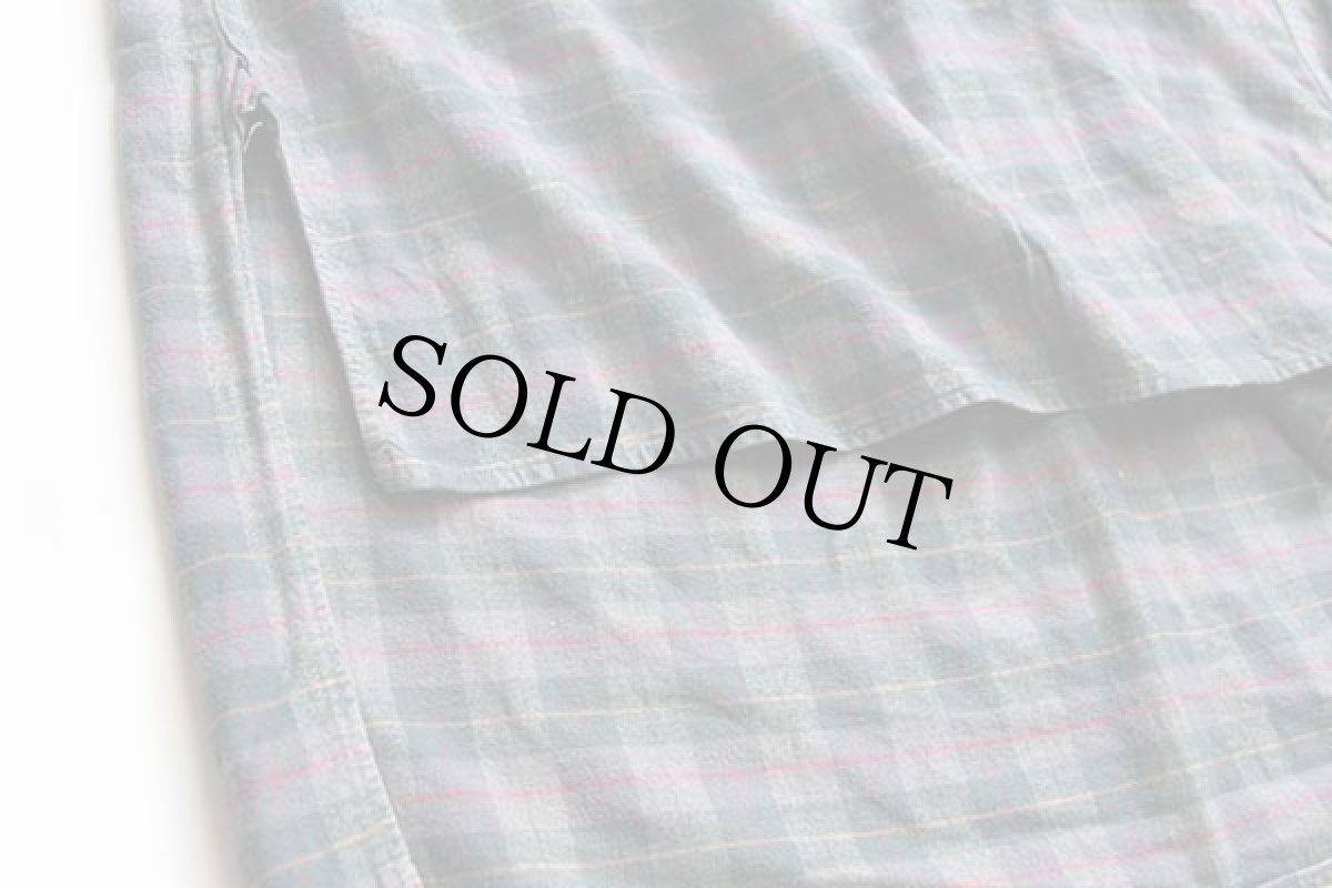 画像5: 60s フランス製 La Forestiere チェック マチ付き コットン フランネル グランパシャツ (5)