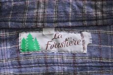 画像4: 60s フランス製 La Forestiere チェック マチ付き コットン フランネル グランパシャツ 3 (4)