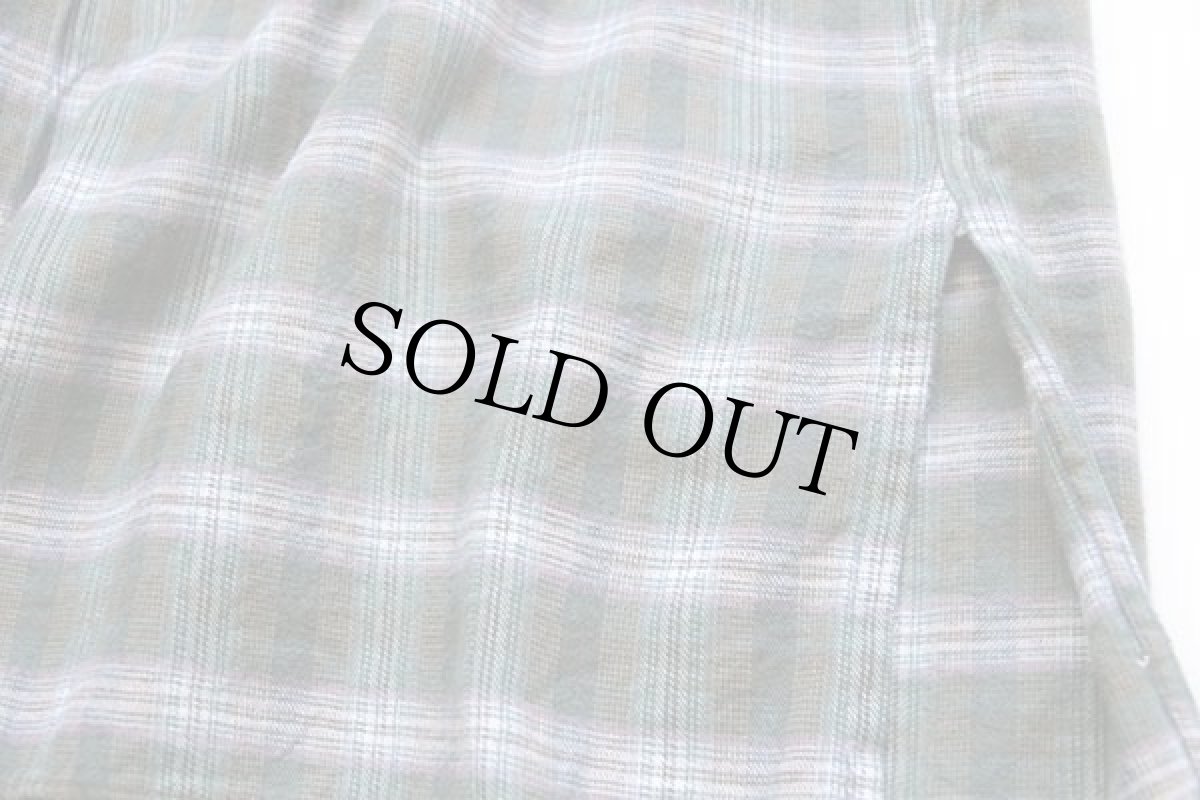 画像5: 70s UNKNOWN タータンチェック マチ付き フランネル グランパシャツ 6 (5)