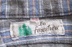 画像4: 60s フランス製 La Forestiere チェック マチ付き コットン フランネル グランパシャツ 39 (4)