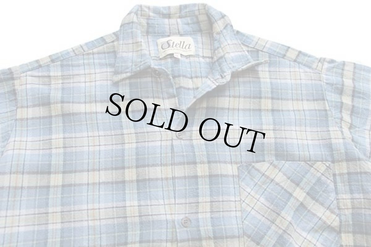 画像3: 80s フランス製 Stella タータンチェック マチ付き コットン フランネル グランパシャツ 3 (3)