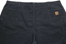画像5: 00s USA製 carharttカーハート ダック地 ペインターパンツ 黒 w48 L32★特大 (5)