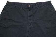 画像4: 00s USA製 carharttカーハート ダック地 ペインターパンツ 黒 w48 L32★特大 (4)
