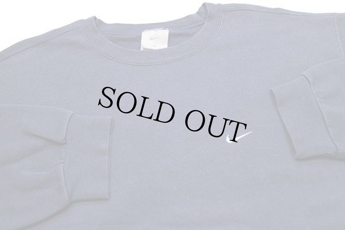 画像3: 00s USA製 NIKEナイキ スウッシュ ワンポイント スウェット 紺 XL (3)