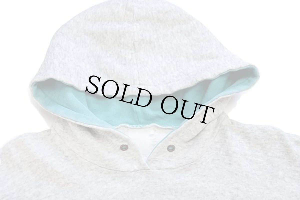 画像3: 80s RUN Racing Club ウイングフット 染み込みプリント ツートン リブライン スウェットパーカー 杢グレー×ターコイズ (3)