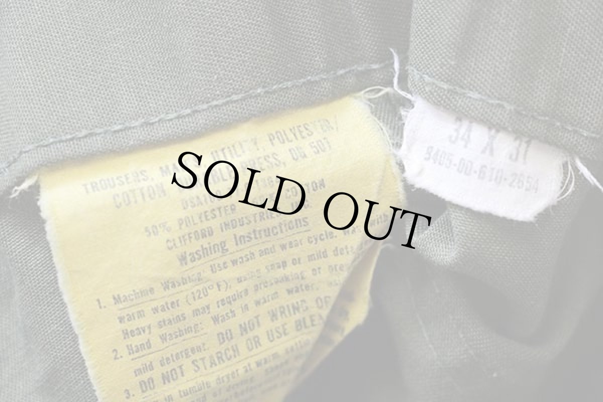 画像6: 70s 米軍 U.S.ARMY ユーティリティ ベイカーパンツ ボロ オリーブグリーン W34 L31 (6)