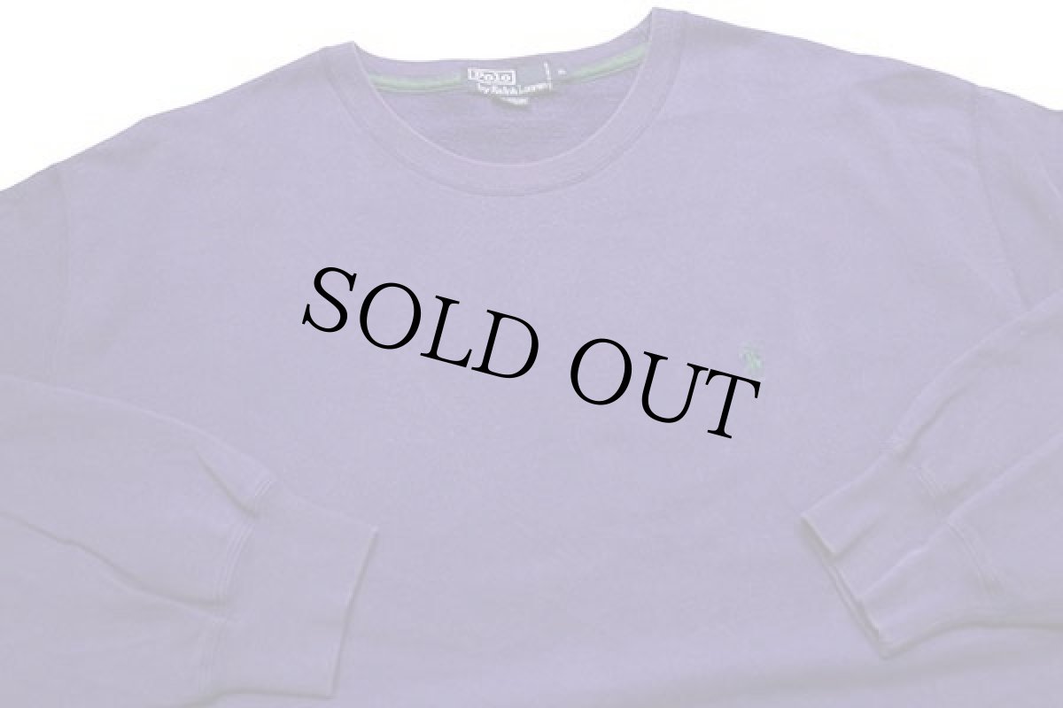 画像3: 90s ポロ ラルフローレン ワンポイント スウェット 紫 XL★特大 (3)