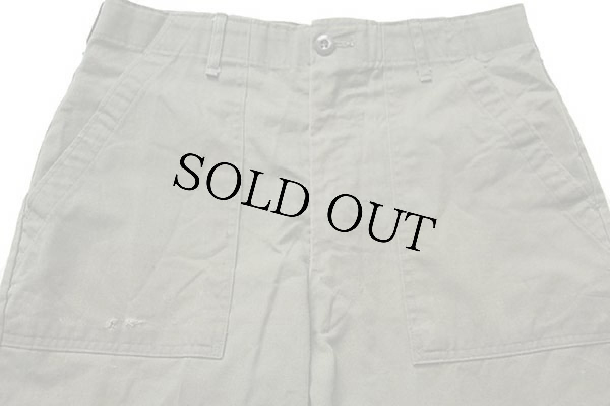 画像4: 70s 米軍 U.S.ARMY ユーティリティ ベイカーパンツ ボロ オリーブグリーン W34 L31 (4)