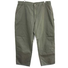 画像2: 未使用★メキシコ製 carharttカーハート ダック地 ペインターパンツ モスグリーン w42 L30 (2)
