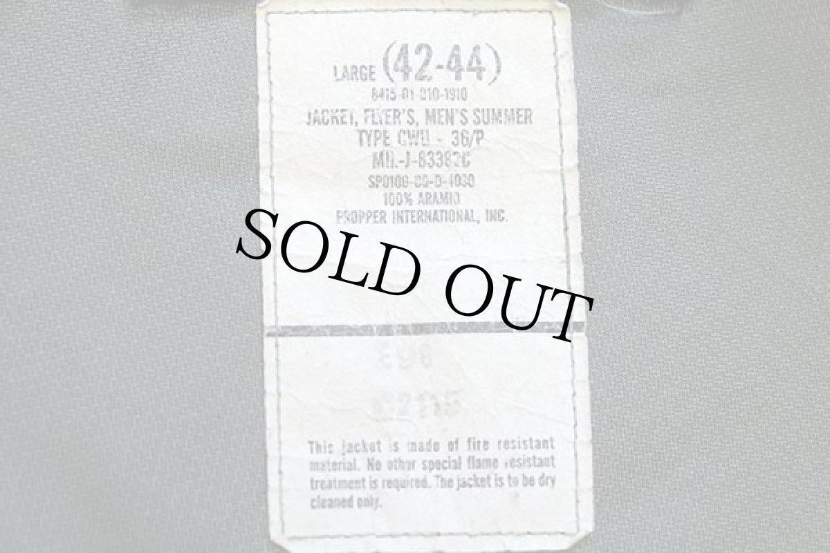 画像4: 00s 米軍 USAF CWU-36/P アラミド フライトジャケット セージグリーン L (4)