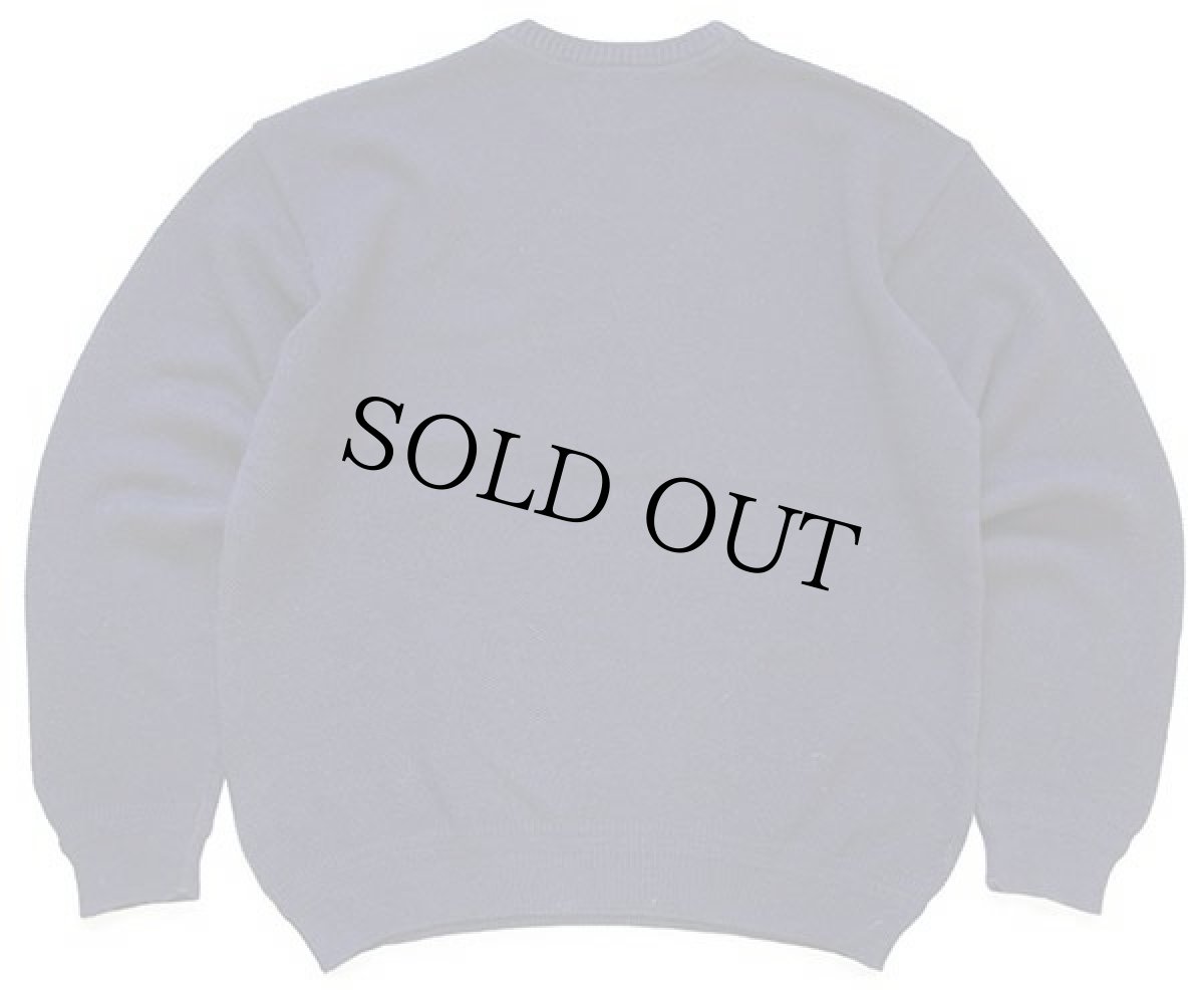 画像2: 00s LACOSTEラコステ ワンポイント 鹿の子 ウール×アクリルニット セーター 紺 4 (2)