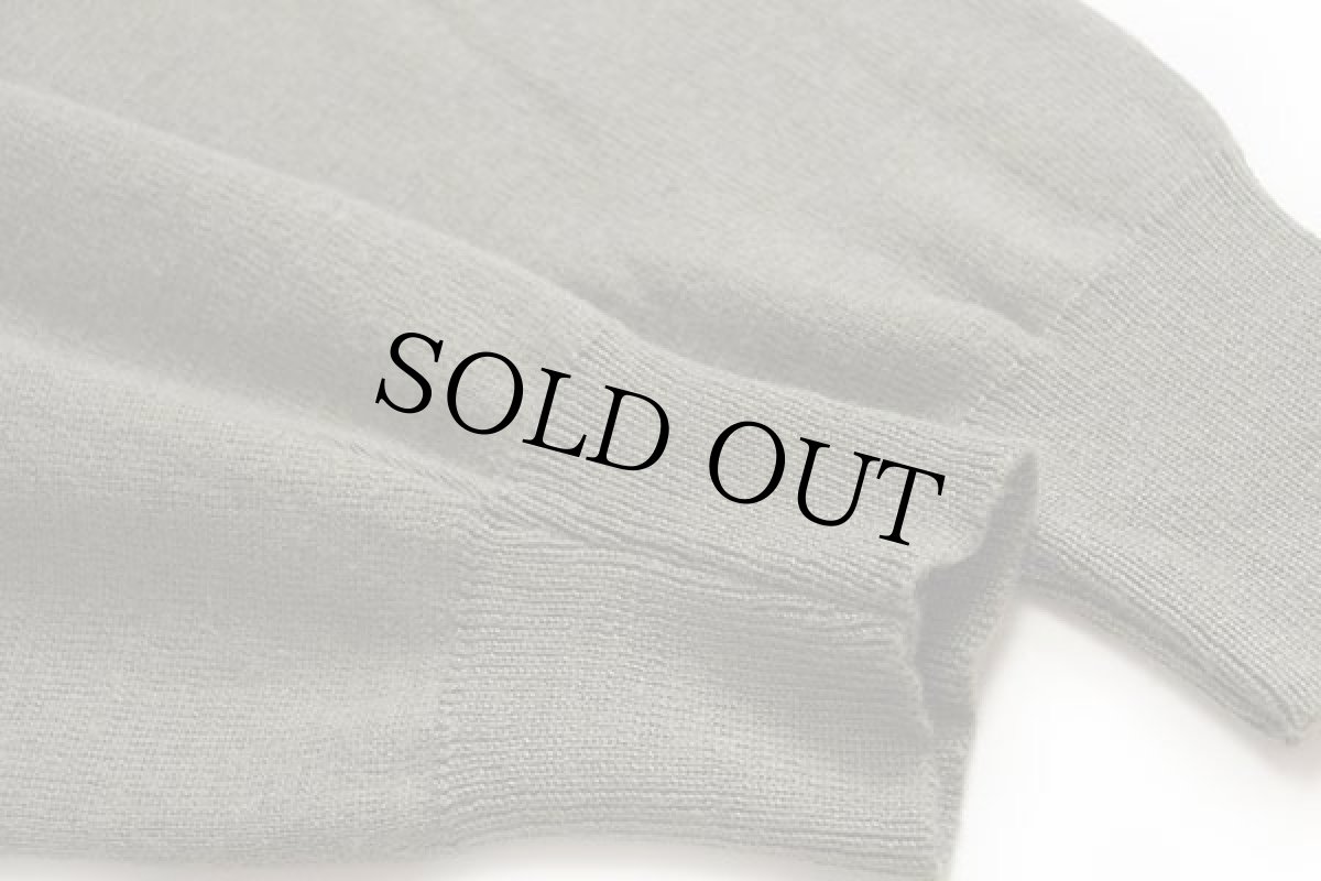 画像6: 80s イタリア製 FOLCO 無地 パチポケ ウール×アクリルニット カーディガン グリーングレー 54 (6)