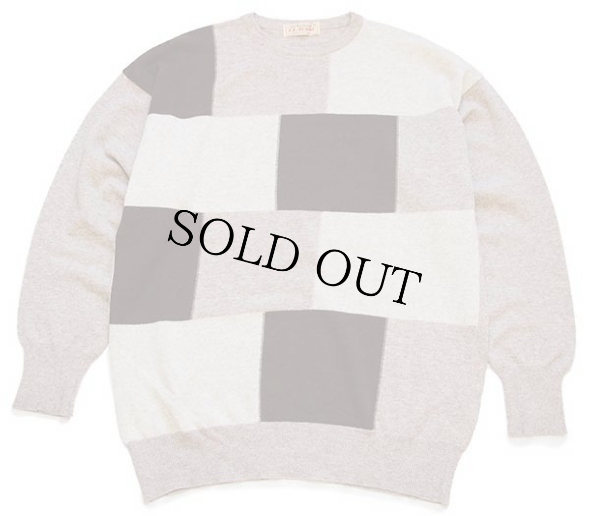 画像1: 80s イタリア製 CLAUDIO パネル切り替え ラムウールニット セーター 6 (1)