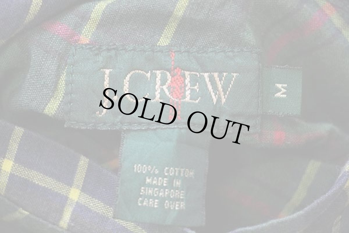 画像5: 90s J.CREW タータンチェック×無地 リバーシブル コットンジャケット M (5)