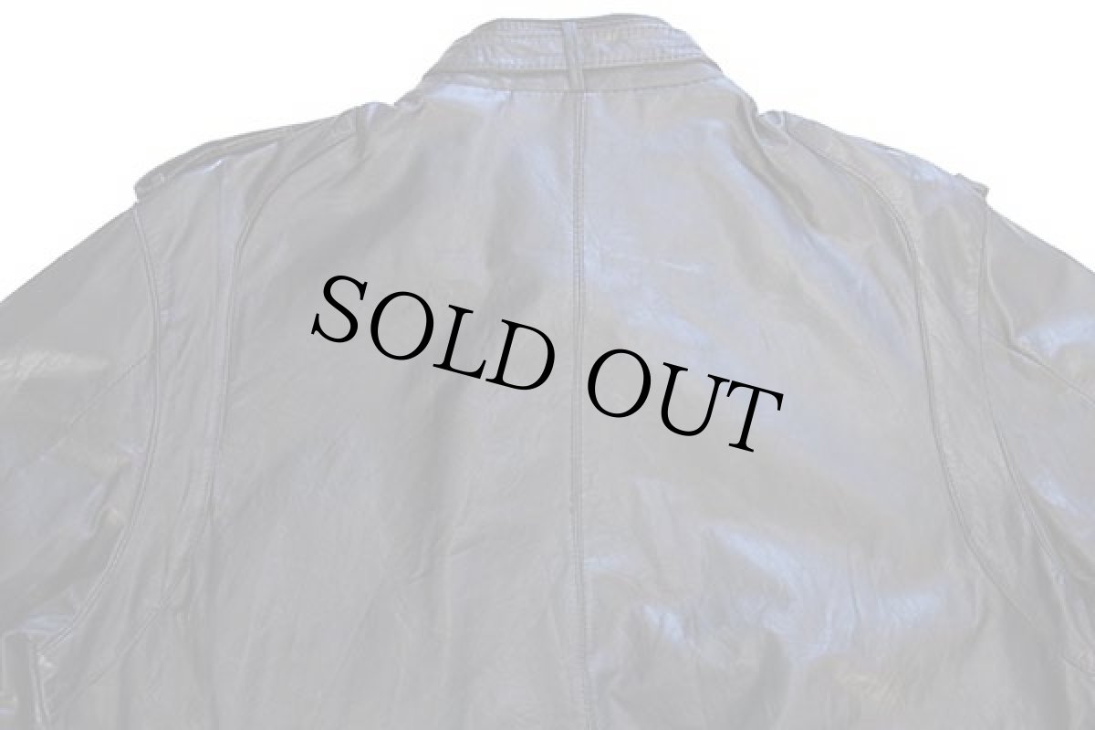 画像4: 80s MEMBERS ONLYメンバーズオンリー スタンドカラー シングルライダース レザージャケット 黒 44 (4)