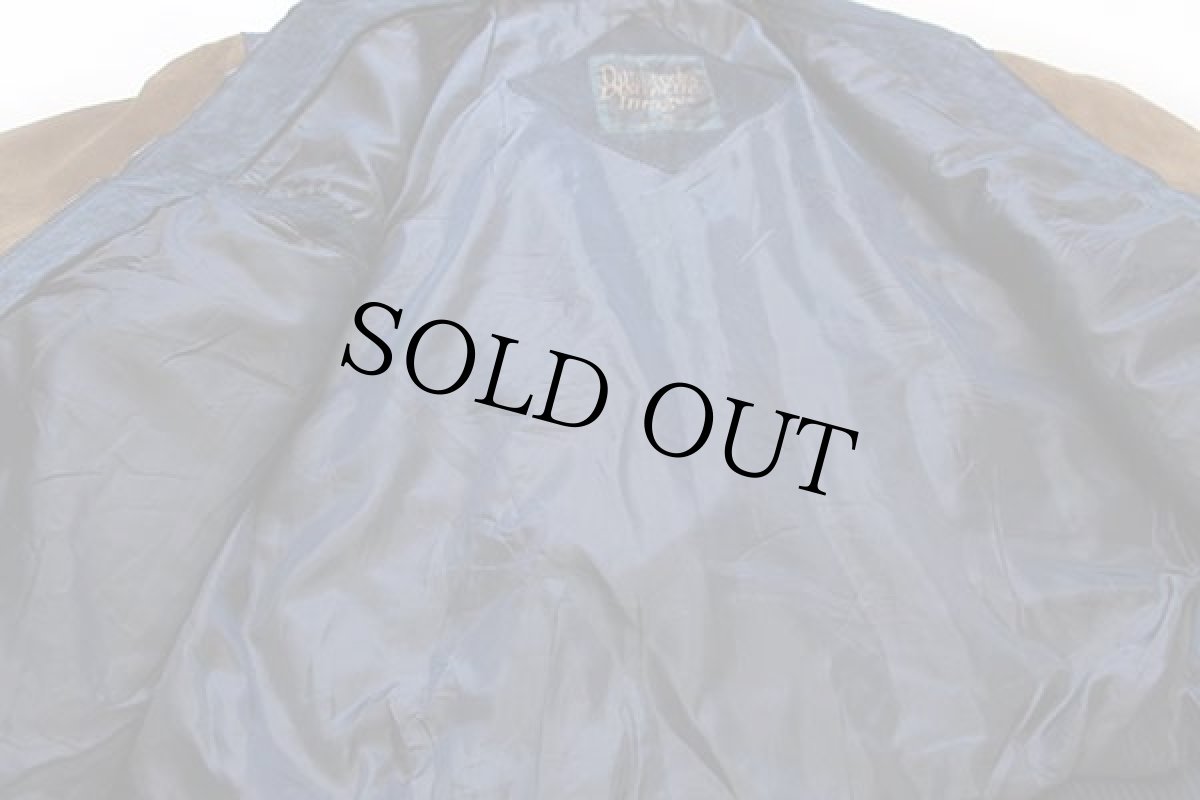 画像5: 90s Dunbrooke ツートン 切り替え スエードレザー スタジャン 紺×茶 XL (5)