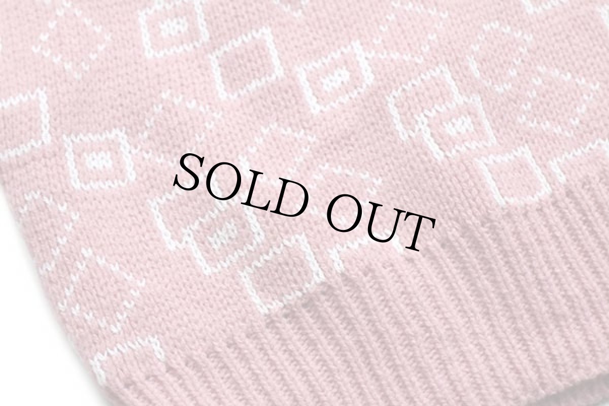 画像5: 80s USA製 Finalist 総柄 コットン×アクリルニット セーター ピンク L (5)