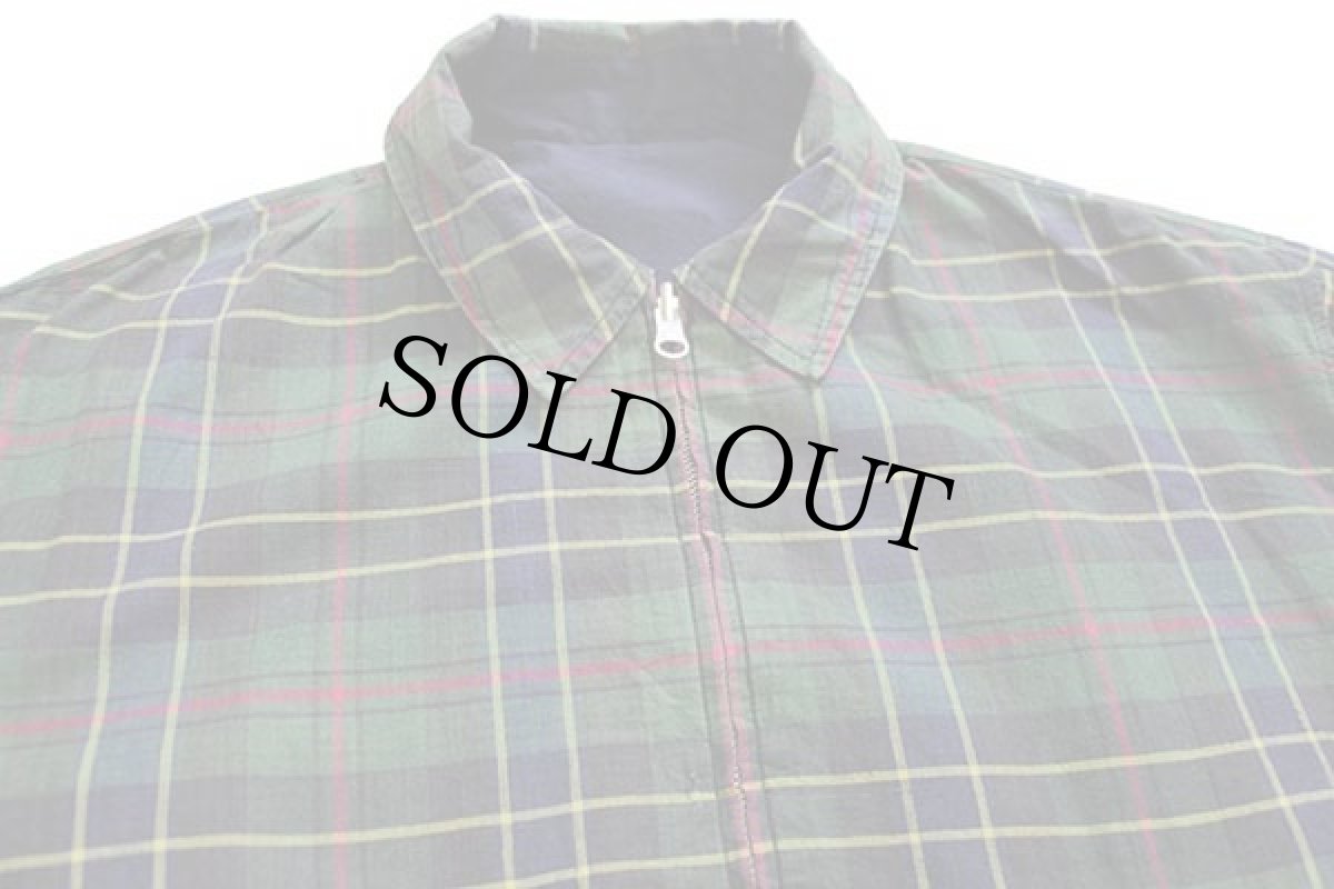 画像3: 90s J.CREW タータンチェック×無地 リバーシブル コットンジャケット M (3)