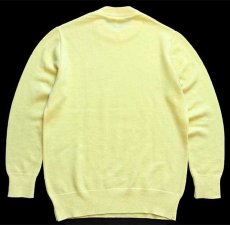 画像2: 70s フランス製 CHEMISE LACOSTE ラコステ ワンポイント パール編み ウール×アクリルニット セーター 黄 3 (2)