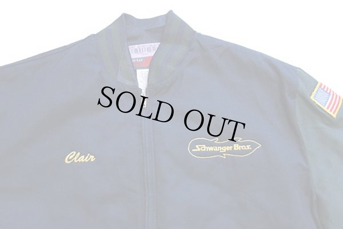 画像3: 00s RED KAPレッドキャップ Schwanger Bros.刺繍&パッチ付き ツートン 切り替え キルティングライナー ワークジャケット 紺×深緑 L-RG (3)