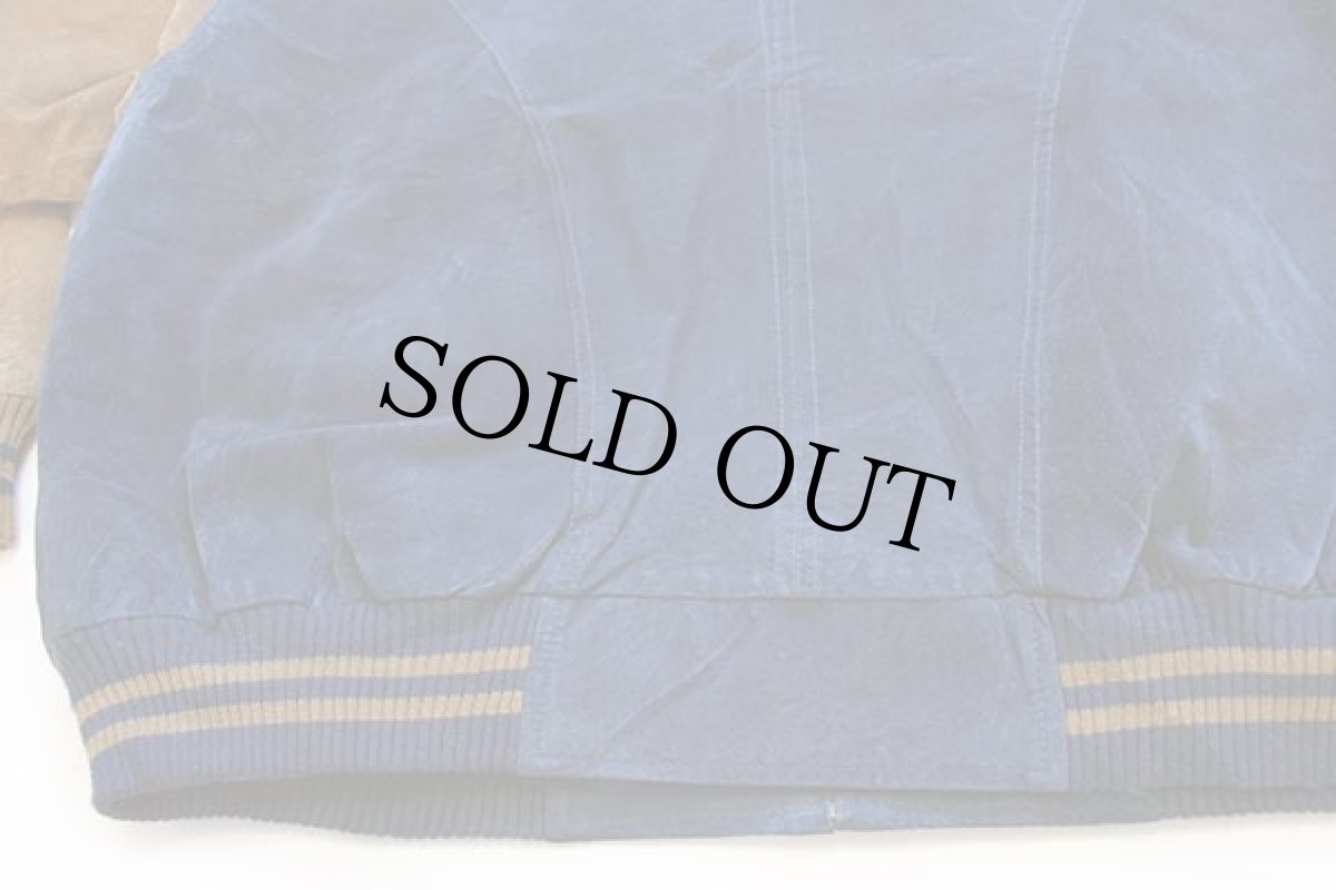 画像6: 90s Dunbrooke ツートン 切り替え スエードレザー スタジャン 紺×茶 XL (6)