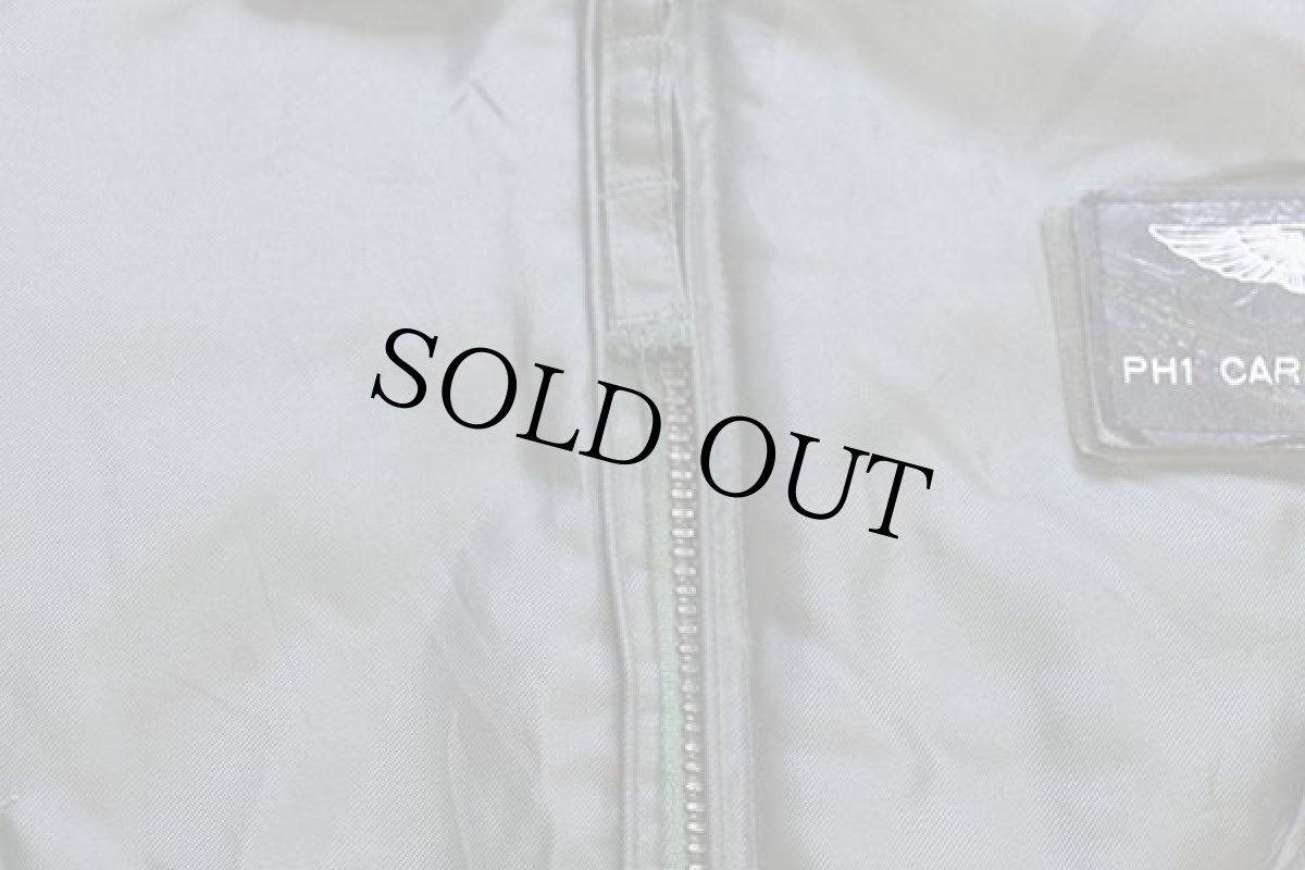 画像6: 90s 米軍 USAF CWU-45/P ネームパッチ付き キルティングライナー アラミド フライトジャケット セージグリーン L★ALPHAアルファ (6)