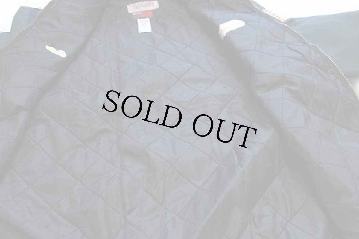 画像5: 00s RED KAPレッドキャップ Schwanger Bros.刺繍&パッチ付き ツートン 切り替え キルティングライナー ワークジャケット 紺×深緑 L-RG (5)