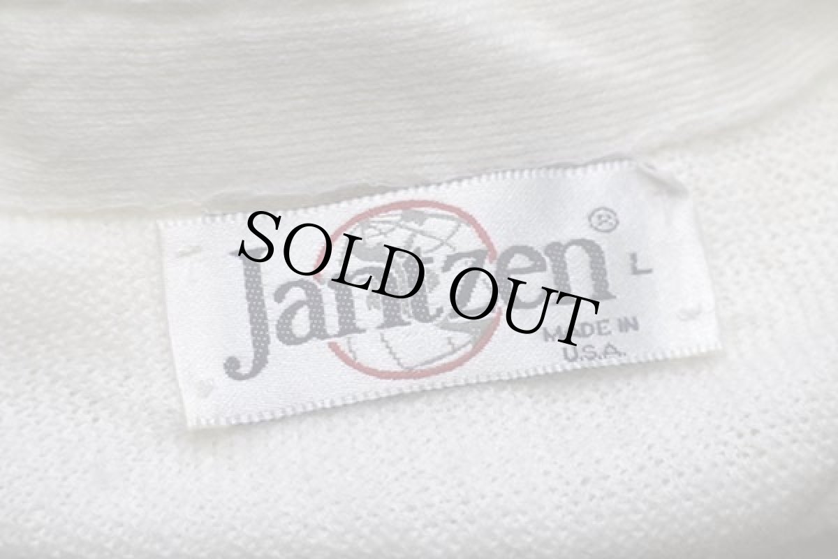 画像5: 80s USA製 Jantzen 無地 パール編み アクリルニット カーディガン オフホワイト L (5)