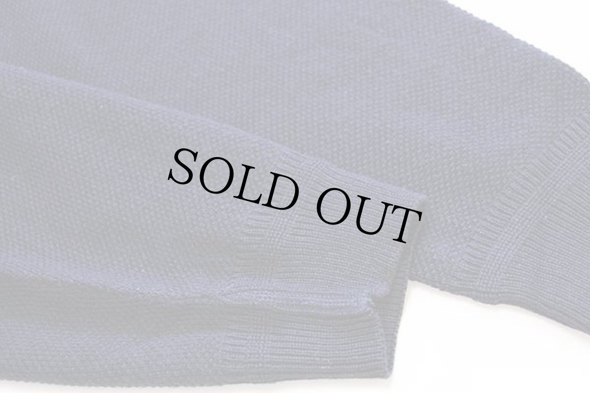 画像6: 00s LACOSTEラコステ ワンポイント 鹿の子 ウール×アクリルニット セーター 紺 4 (6)