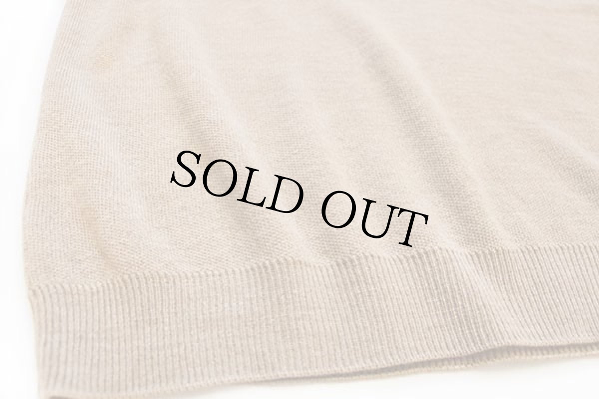 画像5: 00s LACOSTEラコステ ワンポイント Vネック ウール×アクリルニット セーター 薄茶 7 (5)